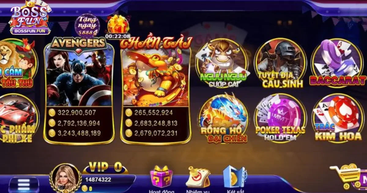 BossFun - Code 100k Cho Tân Thủ | Tải Game Đổi Thưởng 26 Khám phá thế giới game bài đa dạng tại Bossfun