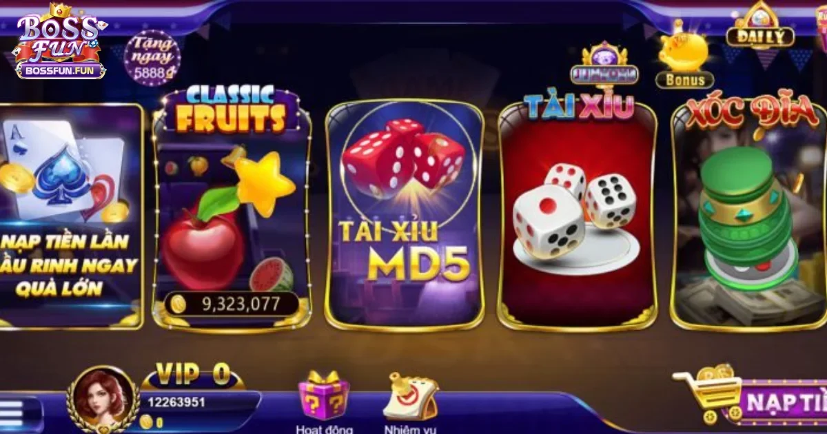 Game Bài Bossfun Siêu Hấp Dẫn, Đa Dạng Và Khuyến Mãi Khủng 1 Tìm Hiểu Về Giao Diện Game Bài Bossfun