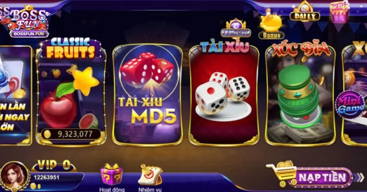 Xóc Đĩa Bossfun: Cơ Hội Kiếm Tiền Siêu Hấp Dẫn Cho Dân Chơi 1 Xóc đĩa Bossfun – Trải Nghiệm Trò Chơi Xóc Đĩa Đổi Thưởng Đỉnh Cao